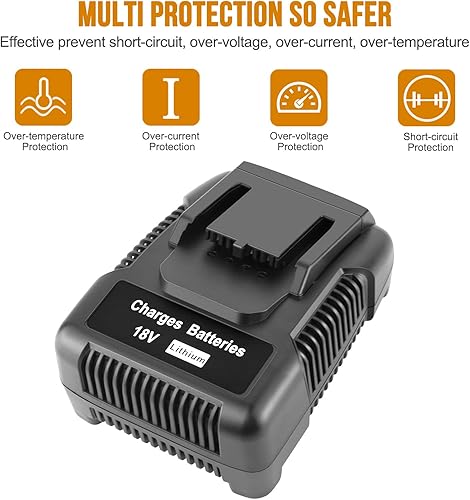 Miniatura 6 de ADVTRONICS Cargador rápido 18V R86092 para RIDGID 18V batería R840083 R840085 R840086 R840087 AC840085 AC840086 AC840087P AC840089
