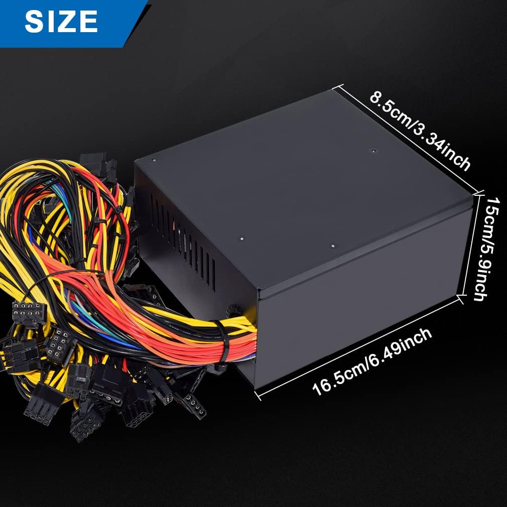 Amazon | HVVH ハイパワー 24ピン マイナー/BTC/ETC GPU ATX フルモジュラー 1600W 電源 ダブルCPUマイニングサーバーとコンピューター対応  米国電圧110V 1600W | HVVH | 電源ユニット 通販 1600W マイニング電源 110V-220V PC PSU マイニングリグ 電源  6 GPUカード BTC ...