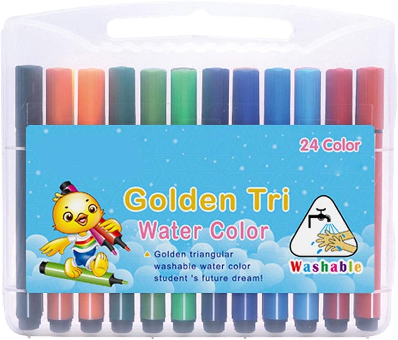 女性が喜ぶ 筆ペン24色水彩絵の具のセット水彩手書き文字書道の子供の絵のための水彩筆ペン