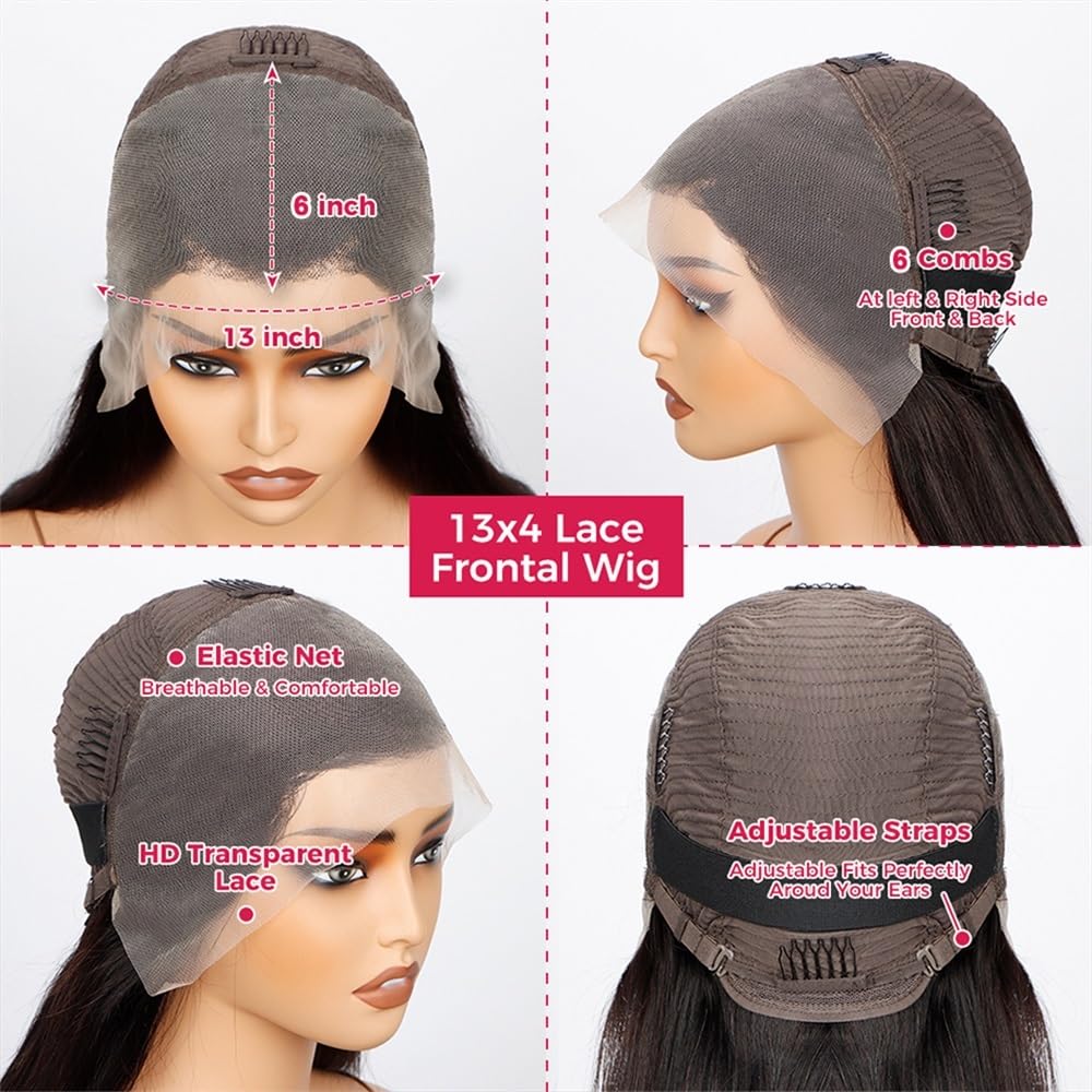 Realistyczne peruki 1B/27 Prosta peruka z koronką 13x4 przodu ludzkich włosów wstępnie wyrwanych Ombre Blond Kolorowe peruki Fryzura damska(30inches)