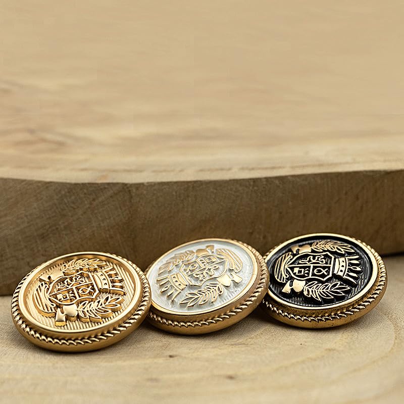 Guziki w stylu vintage Guzik 10 sztuk metalowe guziki złoty guzik do płaszcza marynarka koszula garnitur DIY ręcznie robione akcesoria do szycia guziki(Schwarz,15MM)