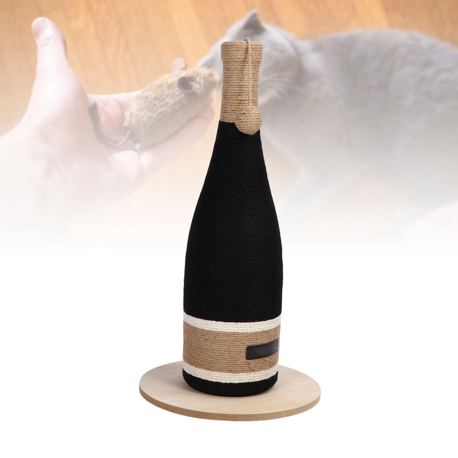 Katzen-Weinflaschen-Kratzbaum, Interaktives Spielzeug für Aktive Katzen, 59,9 cm Hoch, Multifunktionales Design