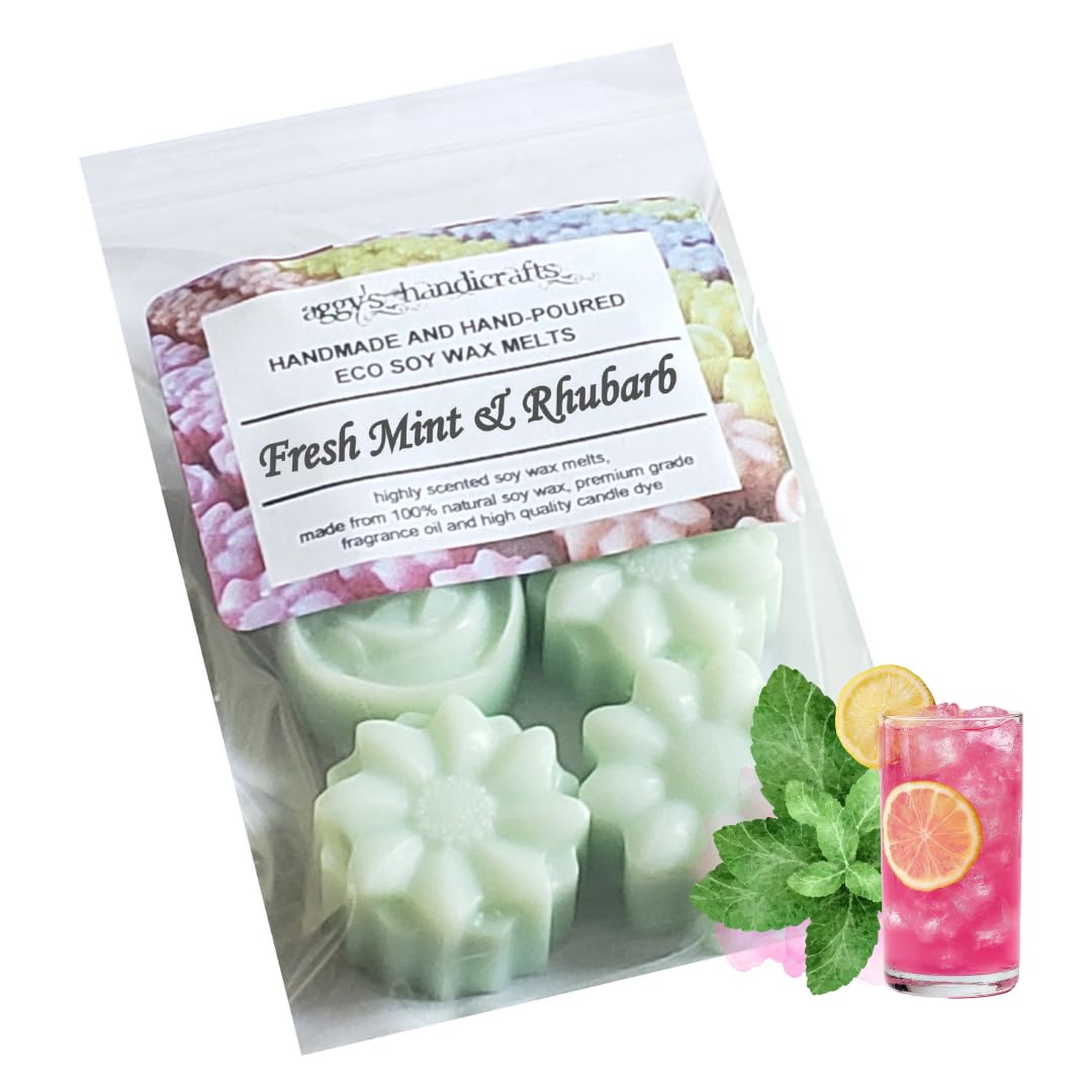 Handmade Highly Scented Soy Wax Melts (Fresh Mint & Rhubarb)