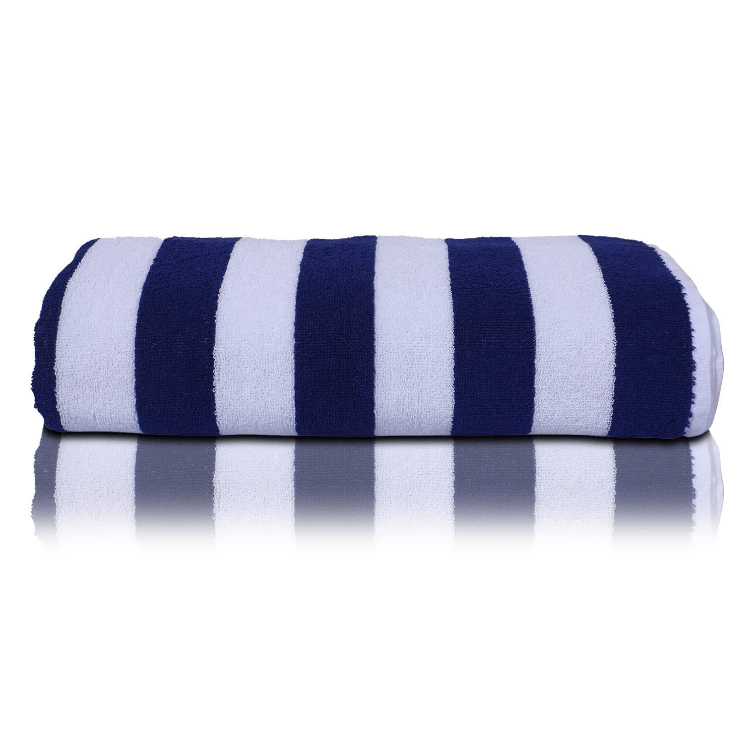 100% Pure Cotton Towel Hotel Pool/Swimming/Beach/Bath Sheet/Gym/Beach Towel Extra Large Size Bath Towel - Pack of 1 - Size 90 CM x 180 CM (36" in x 72" in) - Blue & White Stripes