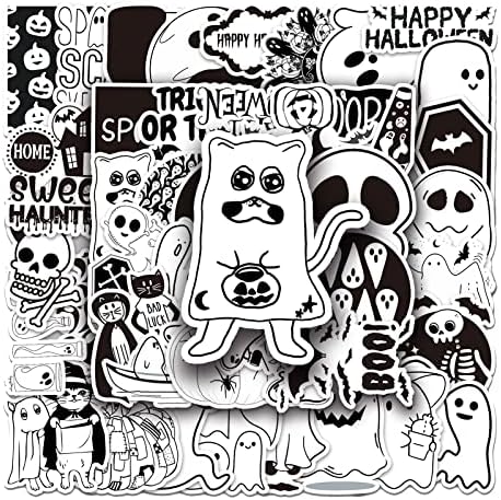 Halloween Stickers Pack Of 50 | Waterproof Vinyl Decals For Water Bottles Laptop Skateboard