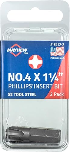 Miniatura 2 de N. 4 x 1.25" Phillips Broca de inserción, paquete de 2