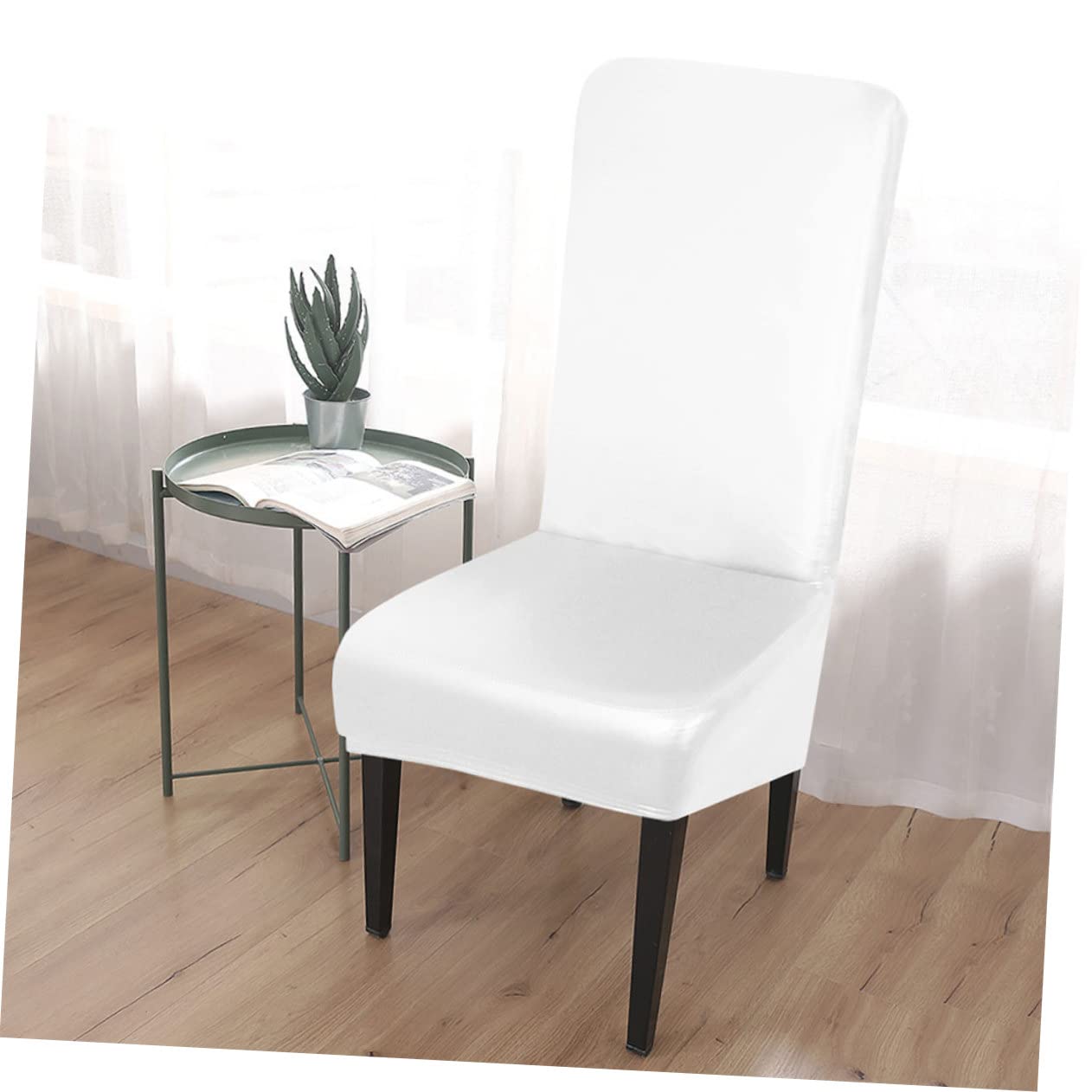 Cabilock Funda de Silla de PU Elástica, 4 Piezas en Color White
