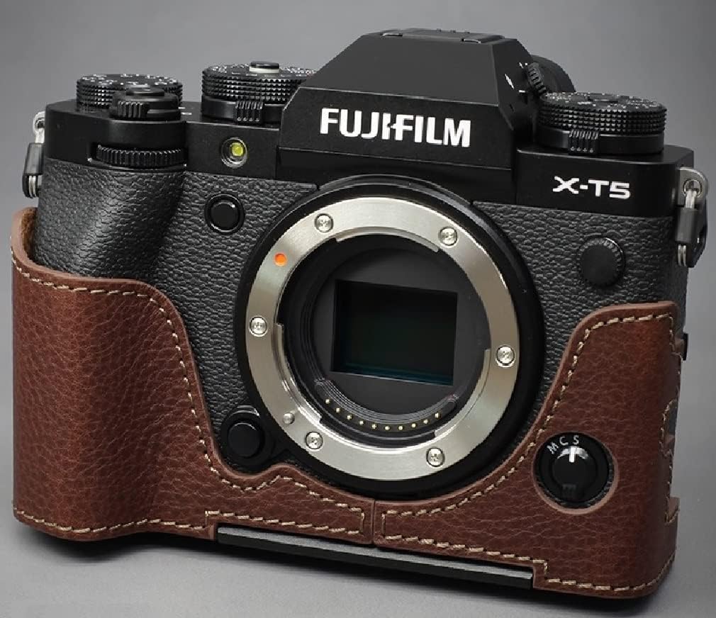 LIM'S Genuine Leather Camera Half Case & Dovetail Plate for Fuji Fujifilm X-T5 Case Cover [Brown]