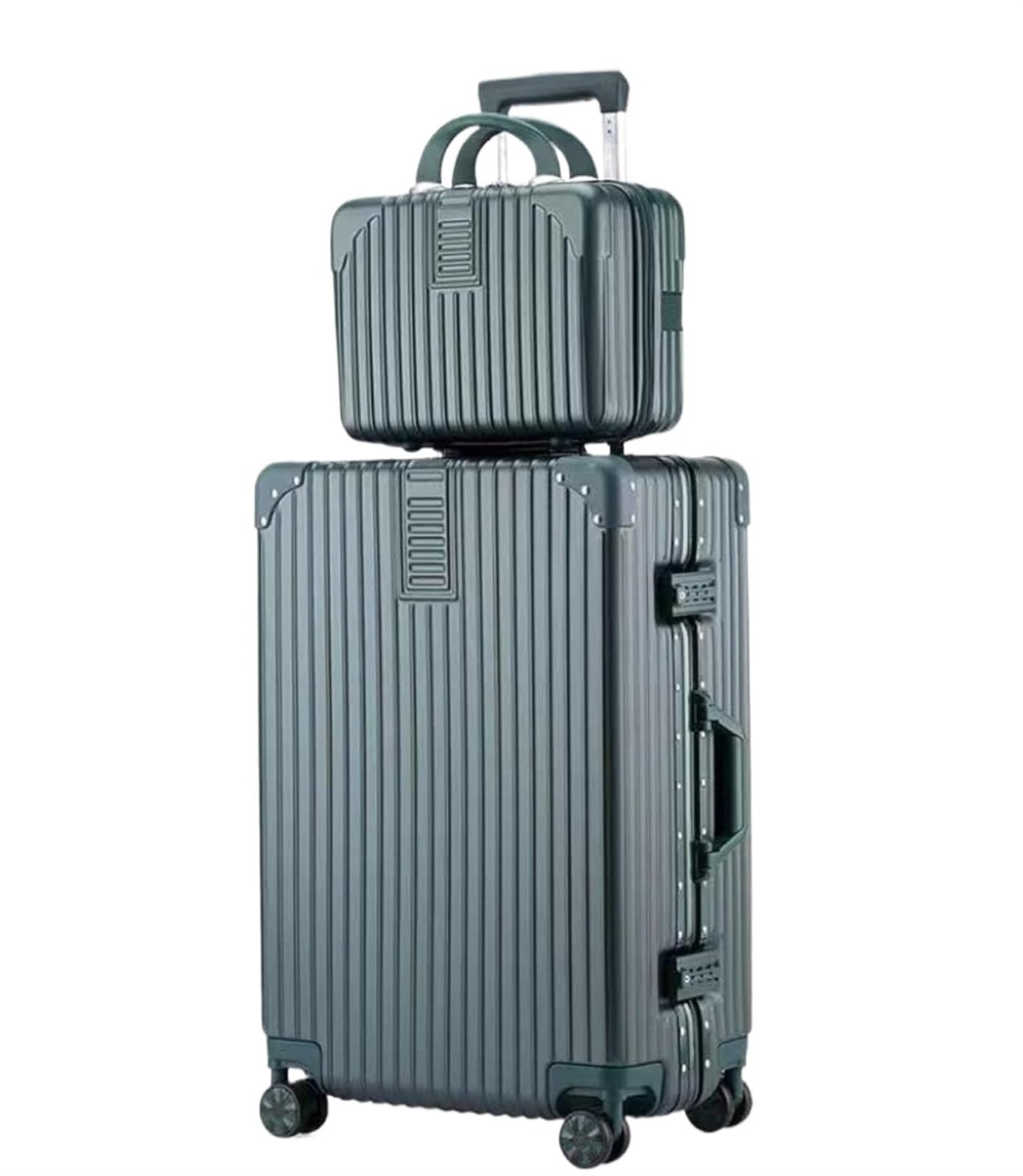 Ensemble de valises de voyage vertes lot de 2 bagages rigides business