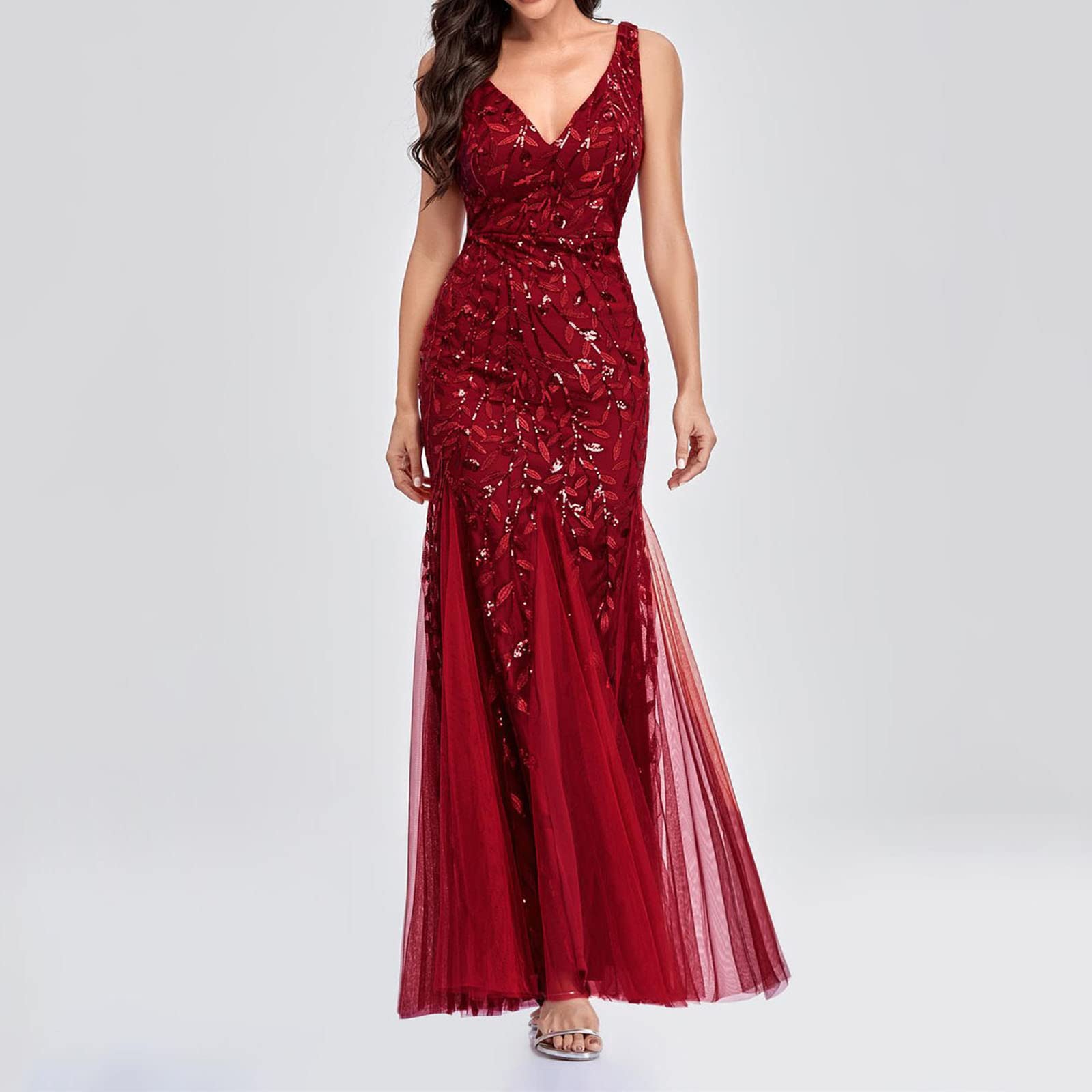 Abiti Donna Estivi Eleganti Ballo Abiti Lunghi Festa alla Moda Vestito da Sera Eleganti Cocktail Party Cerimonia Abito da Donna Sposa da Sera Vintage Vestito da Damigella