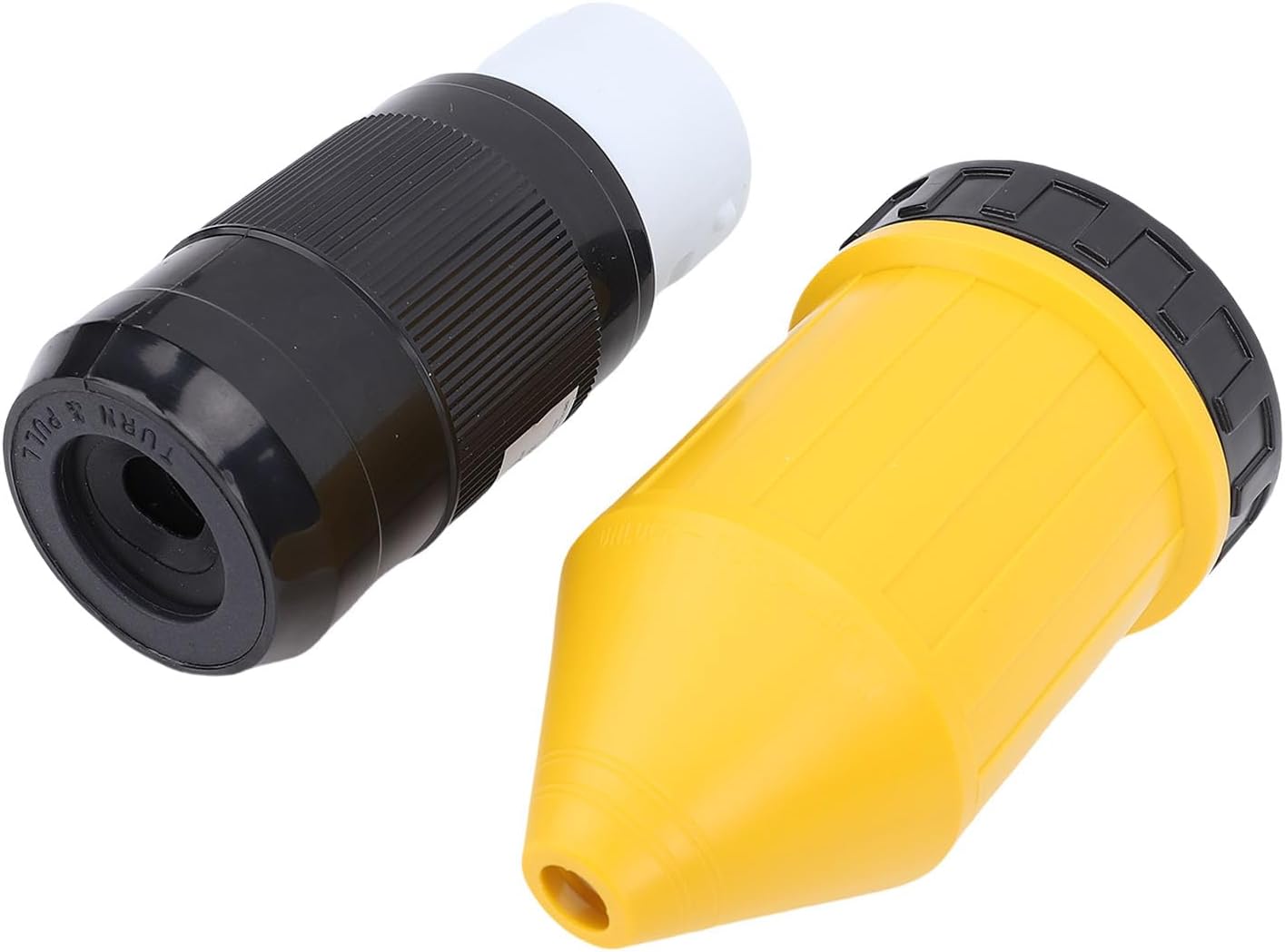50A RV Power Plug Set, Rotatable Locking Connector ABS and Copper Material, with Cover, for Trailer Boat Truck Yacht