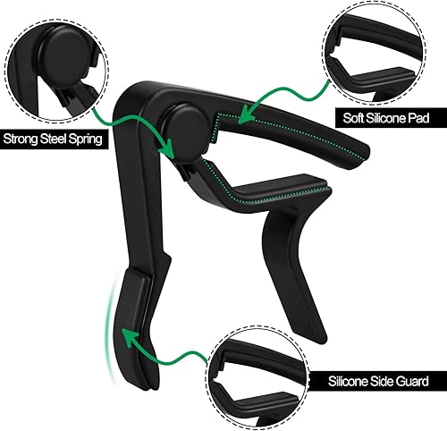 Miniatura 4 de Juego de afinador de guitarra, accesorios de guitarra, incluye afinador de guitarra, púas de guitarra y soporte para púas de guitarra, para