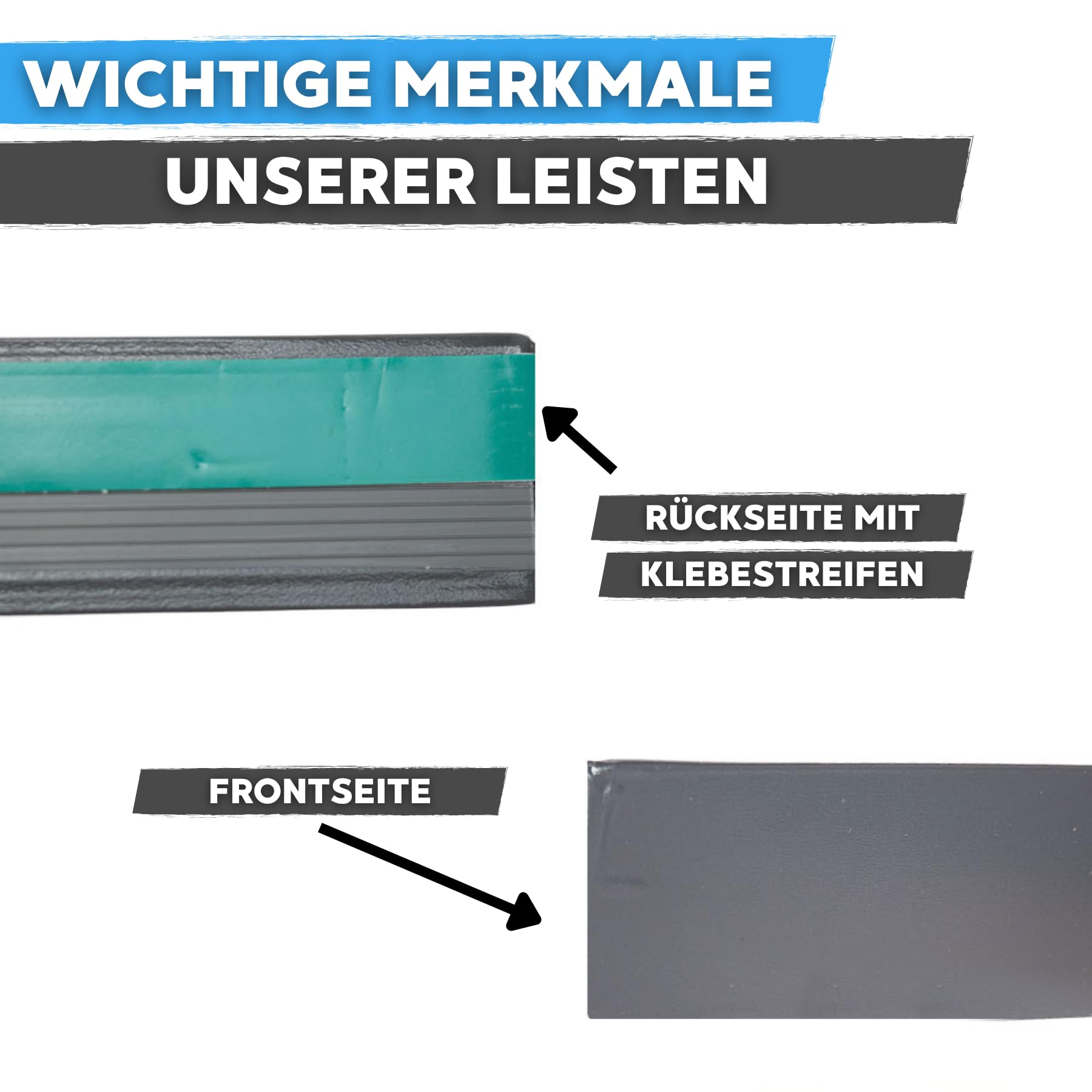 INTRA-TEC Fensterleiste Kunststoff Anthrazitgrau-glatt 30 mm breit - 6 m lang | Selbstklebend mit Schaumklebeband | 2,5 mm Stark | Für Innen & Außen | Flachleisten Hart-PVC Wetterfest