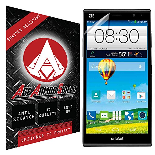 Ace Armor Shield Shatter Resistant Screen Protector For The Zte Grand X Max+Plus / Military Grade / High Definition / Maximum Screen Coverage / Supreme Touch Sensitivity /Dry Or Wet Easy Installation With Free Lifetime Replacement Warranty #TOP30