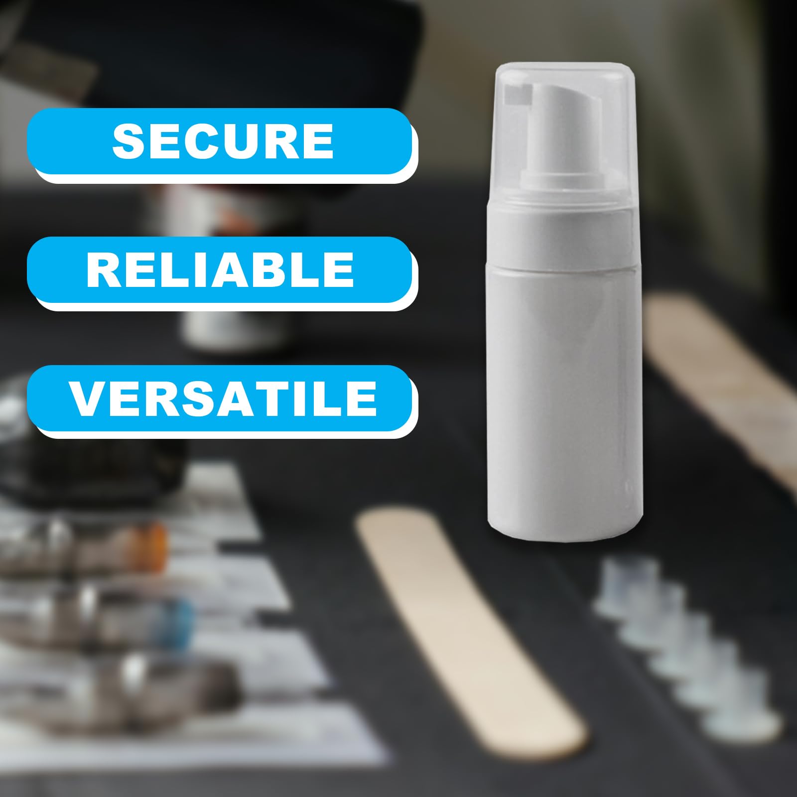 EMALLA 4 Bottiglie Schiuma Bianche 100ml Dispenser per Inchiostri da Tatuaggio & Soluzioni, Ricaricabili per Studio Tatuaggi