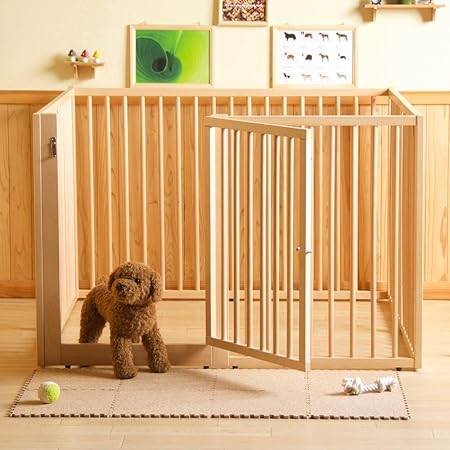 Amazon 日本製 木製ワンタッチ ペットサークル 大型犬 中型犬 サークル 折りたたみ ペットケージ ペットゲージ 石崎家具 Ll ハイタイプ ナチュラル Sleepybaby サークル プレイサークル 通販