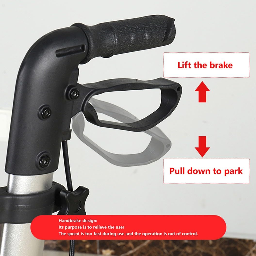 andador para exteriores,4 Ruedas Caminadores para Mayores,Caminador Andador Aluminio con Ruedas,Plegable,altura ajustable,Para uso exterior e interior blue