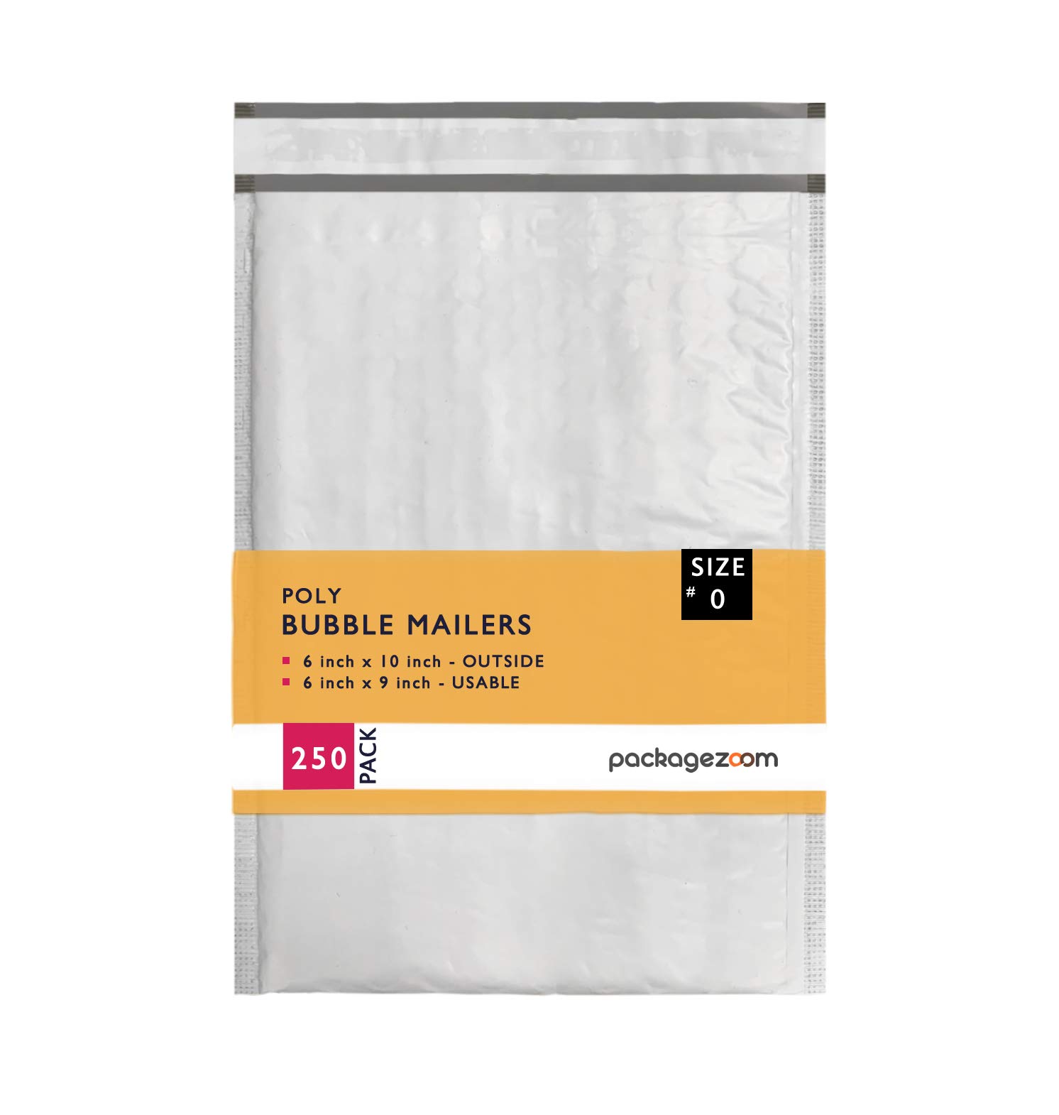6x10" Poly Bubble Mailer Self Seal Bubble Shipping Envelopes 2.5 Mil 250 Pack