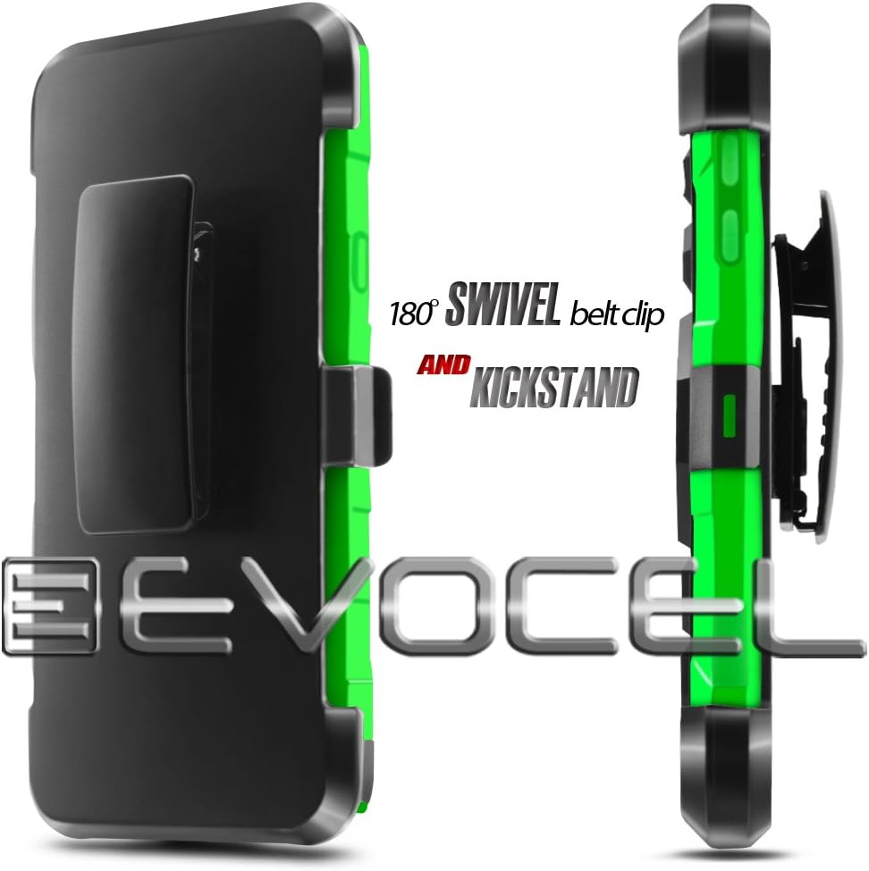 Galaxy S6 Active Case, Evocel [New Generation] Dual Layer Rugged Holster Case with Kickstand & Belt Clip for Samsung Galaxy S6 Active SM-G890 (Does NOT fit Regular S6 - S6 Active only), Green