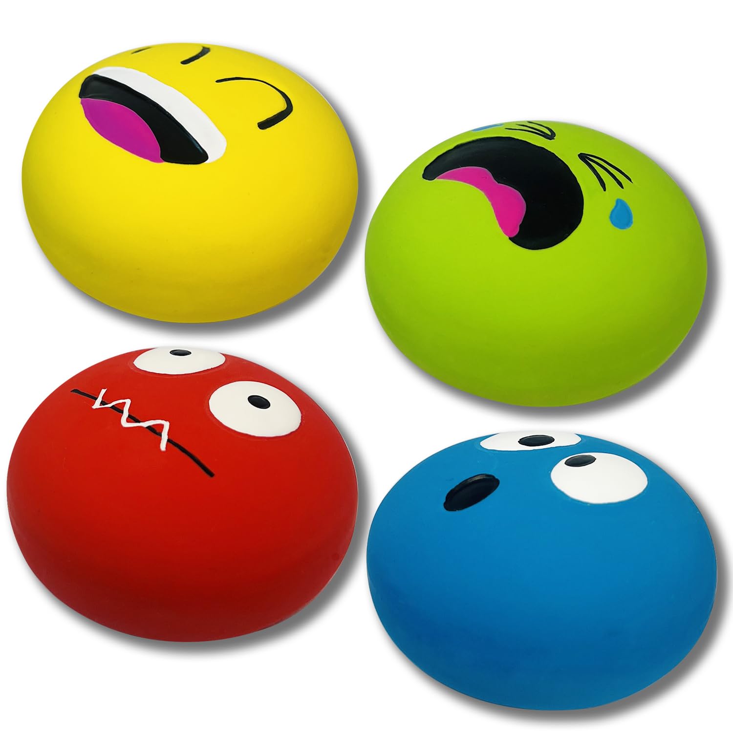 UTOMING Latex Squeaky Dog Toys for Small Dogs Mini Breeds - 4PCS Set Squeaky Dog Balls Soft Safe