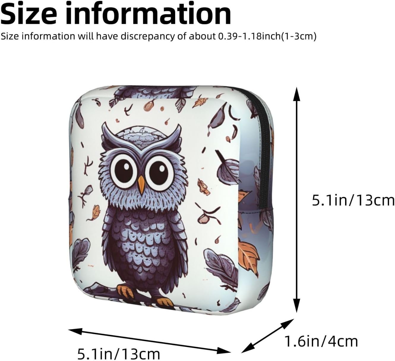 Women Period Bag Pouch For Girls Sanitary Napkin Storage Bag Portable Owl Tree Branches Period Pad Pouch Small Make Up Bags Tampon Holder For Purse Travel Daily Use image 2