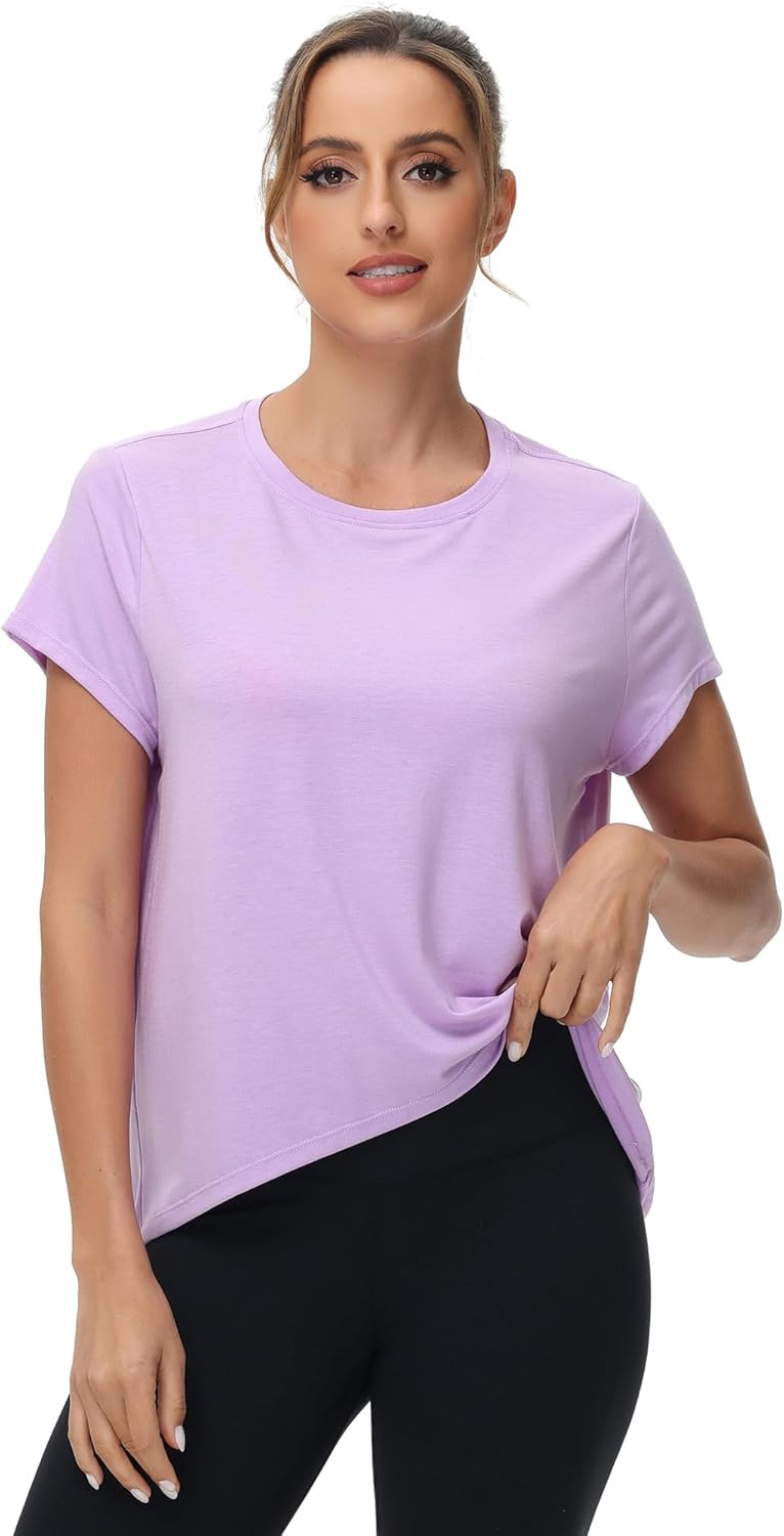 MCEDAR Women's Workout Short Sleeve Tops Loose Fit Casual Yoga T-Shirts Breathable Running Athletic Tee Shirts - Image 2