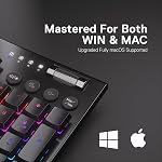Redragon K618 Horus Wireless RGB Mechanical Keyboard, BT/2.4Ghz/Wired Tri-Mode Ultra-Thin Low Profile Gaming Keyboard w/No-Lag Cordless Connection, Dedicated Media Control & Linear Red Switch