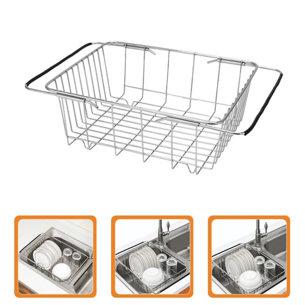 UPKOCH Rejilla De Secado para Fregadero Escurridor De Platos De Acero Inoxidable Organizador De Ollas Y Sartenes Utilizado sobre El Fregadero para Cuchillos Cucharas Y Tenedores M