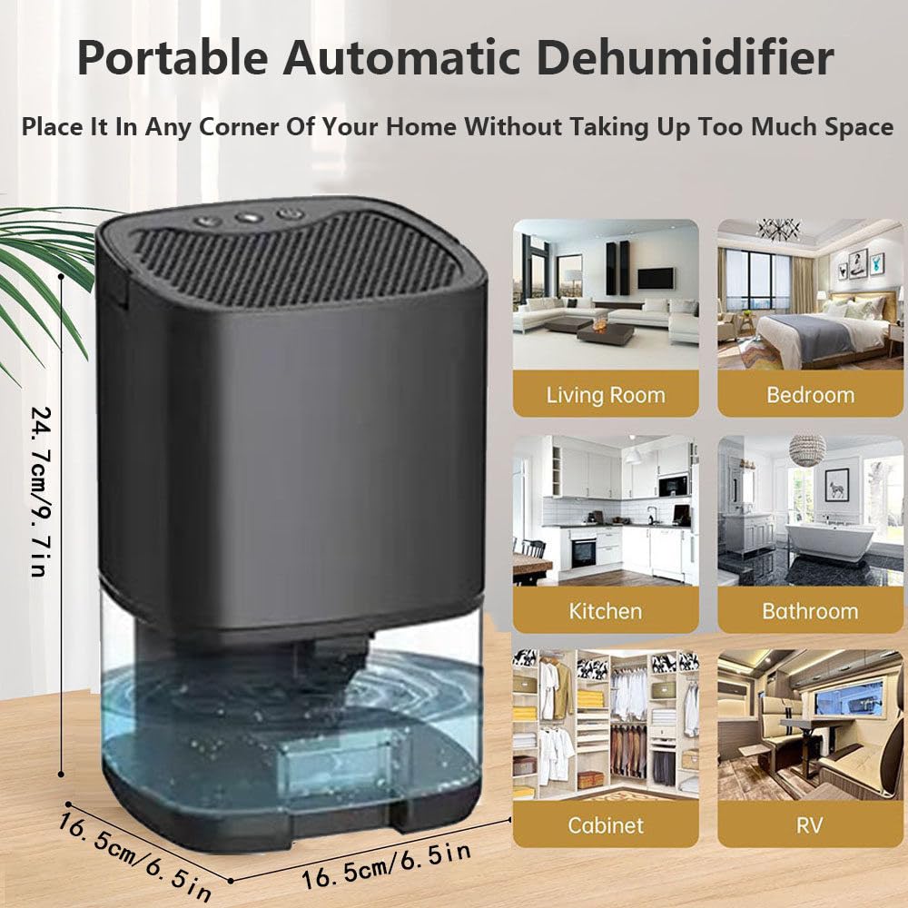 Osuszacz Powietrza 67 Oz, (220 StóP Kwadratowych) MałY Osuszacz Powietrza Do Domu, Cichy Osuszacz Powietrza Do Sypialni Z Automatycznym WyłąCzaniem I Trybem UśPienia,Black