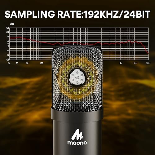 Miniatura 2 de Kit de micrófono USB MAONO 192KHZ/24BIT AU-A04T para PC, micrófono condensador cardioide para podcast, transmisión, Plug & Play para computadora