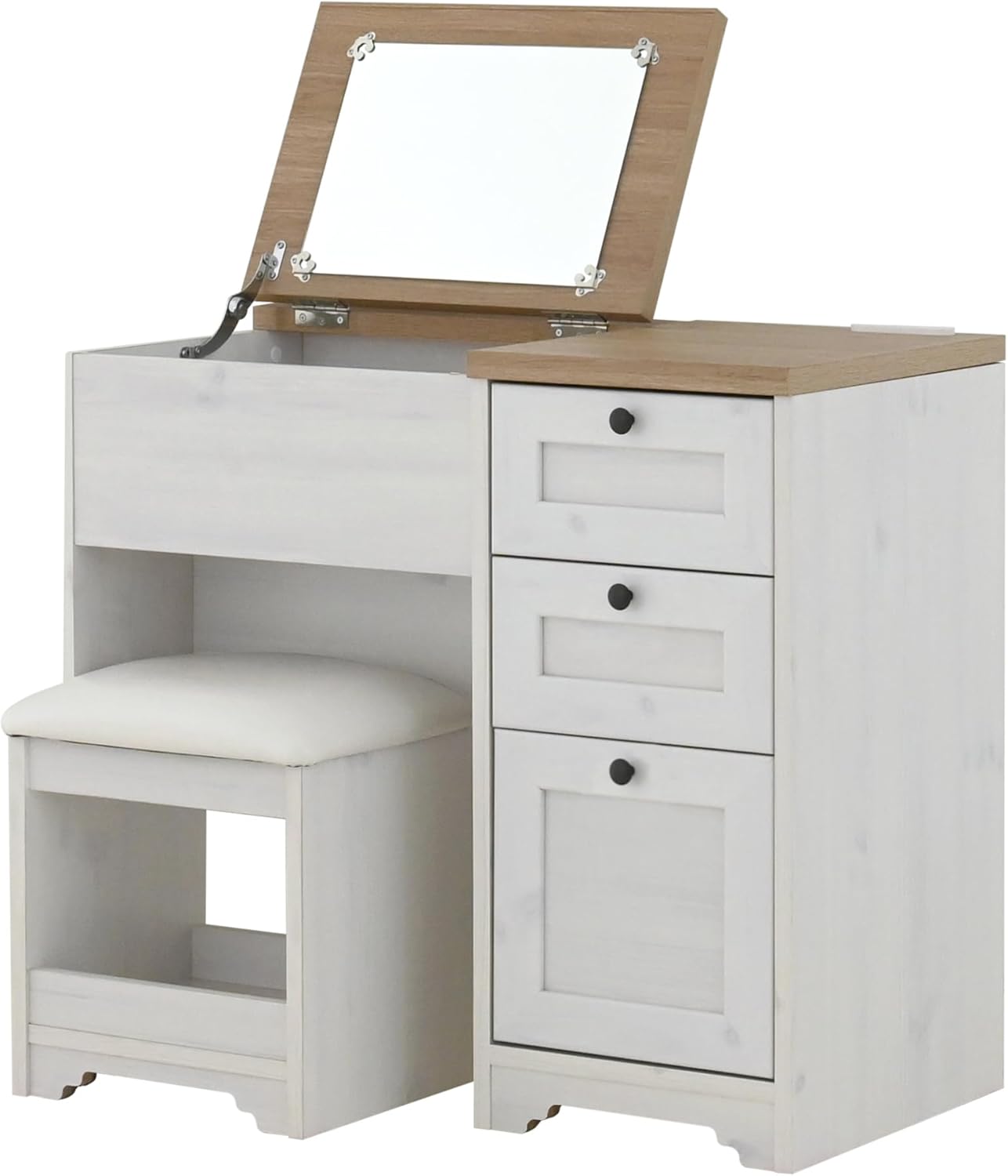 佐藤産業 ANRI デスクドレッサー 幅80cm 奥行40cm 高さ70cm ツートン