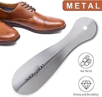 Vista 2 de BOOMIBOO Paquete de 2 cuernos de metal para zapatos, duraderos de 7.5 pulgadas con mango ergonómico, cuernos de zapatos aptos para viajes