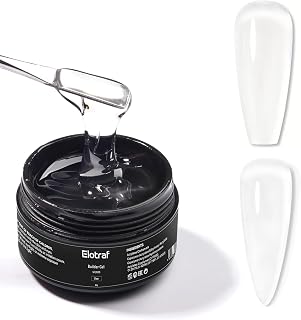 ELOTRAF Builder Gel, 50g Clear Builder Gel for Nails, Strengthener and Enhancement Repair For Broken Nails, UV Lamp Cured Nail for Beginners & DIY Salon Manicure