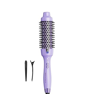 Wavytalk Thermal Brush, 1.5 Inch Blowout Express Ionic Thermal Round Brush Creates Blowout Look in 10 Minutes Makes Hair Shinier & Smoother, Dual Voltage (Lavender Purple)