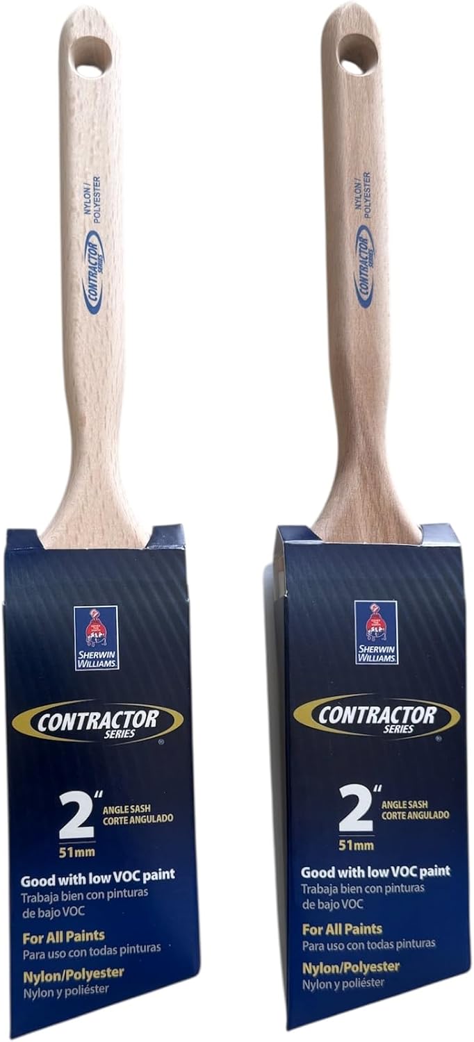 Sherwin Williams Contractor Series Nylon/Polyester Angle Sash Brush - 2 Pack