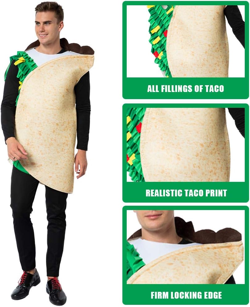Halloween Mens Taco Costumes for Adult Funny Foods Costume