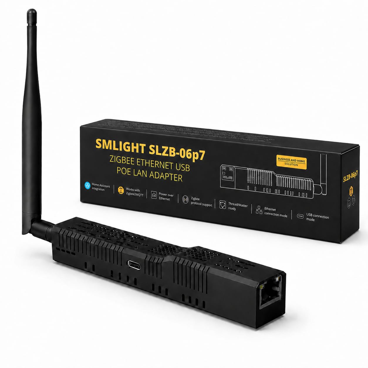 SLZB-06P7 Zigbee 3.0 / Thread Netzwerkadapter mit PoE, Ethernet, USB-C und WLAN – CC2652P7 Koordinator für Home Assistant, Zigbee2MQTT und ZHA