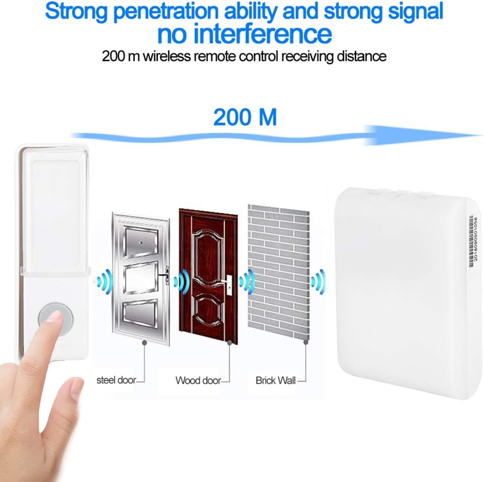 T angxi Door Bell Push Buttons, LED Flashlight Colorful Music Doorbell 32 pcs of Music Option for Home Office Operating at 1000 Feet 5 Volume Levels Patient Elderly Deaf