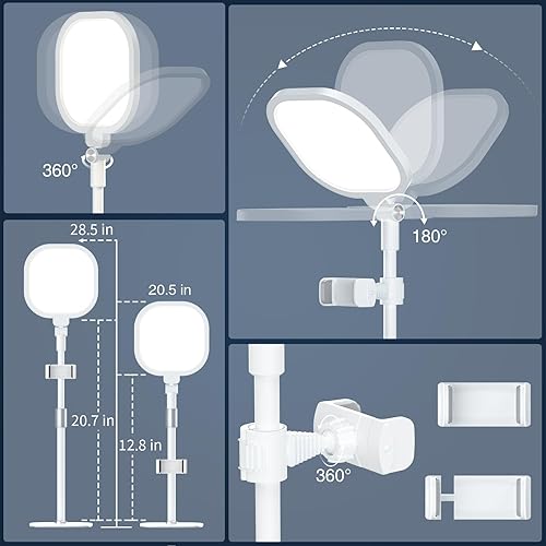Miniatura 5 de Iluminación de videoconferencia blanca para reuniones de zoom, anillo de luz para escritorio con soporte flexible