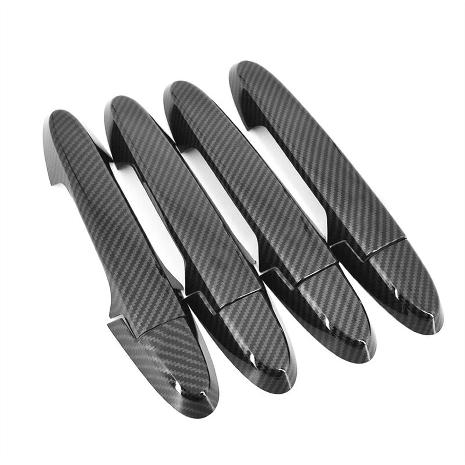 Qwqthgs 4 Car Exterior Door Handle Cap For Fit Jazz 201-2020 Carbon Fiber Chrome Car Side Door Handle Cover Sticker Styling Accessories(4)