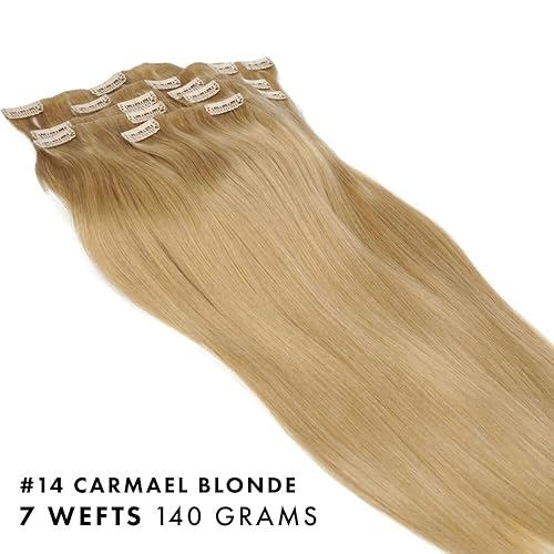 Miniatura 10 de everlong - Extensiones de cabello humano Remy con clip, trama de piel sintética con base invisible, cabello humano Remy de alta calidad para