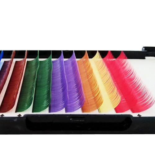 Miniatura 2 de Bodemrincer - Pestañas postizas individuales de 0.31 a 0.78 pulgadas, 12 líneas, 7 colores, mezclados, una bandeja, extensión de pestañas