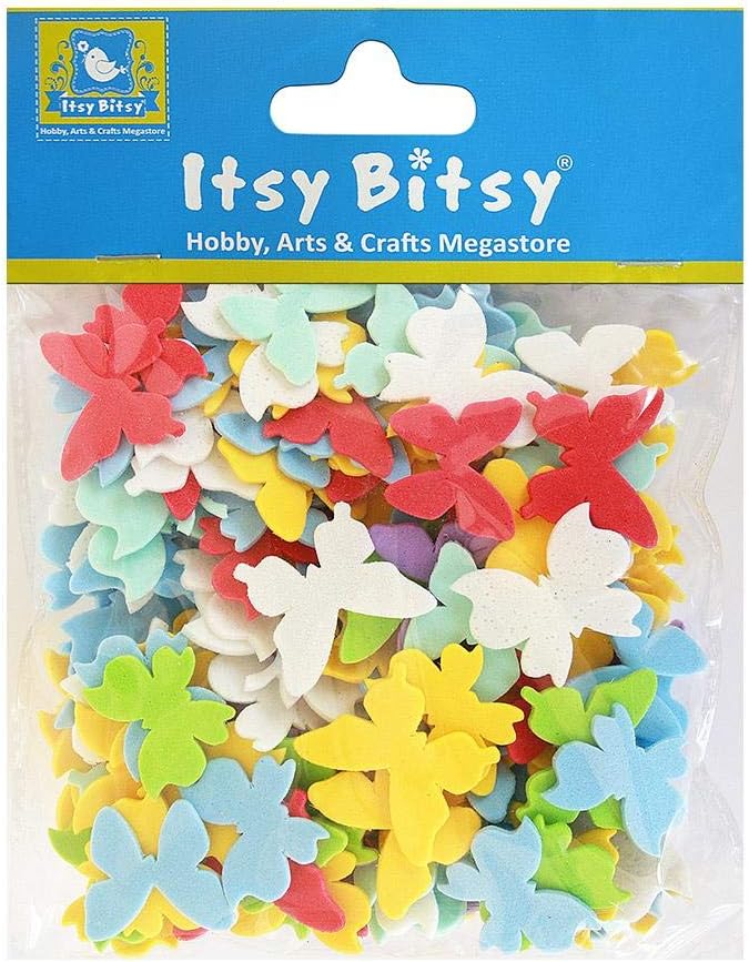 Itsy Bitsy- Mini Foam Butterflies- Assorted Colours 10gm Pack of 2