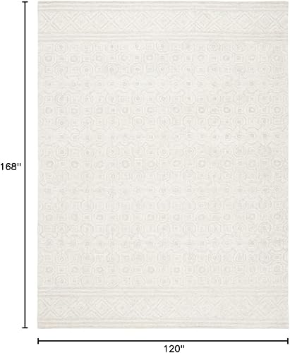 Miniatura 3 de SAFAVIEH Micro-Loop Collection - Alfombra de área de 10 x 14 pies, marfil y verde claro, lana hecha a mano, ideal para zonas de alto tráfico en sala