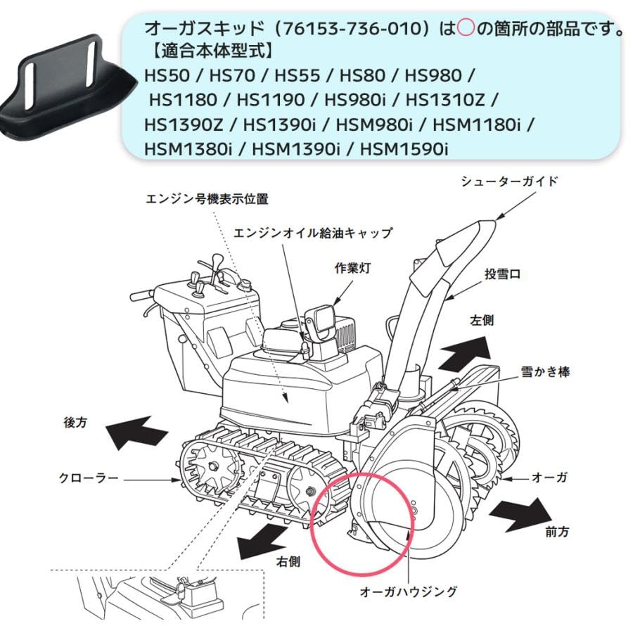 Amazon | HONDA 除雪機 純正部品 2穴タイプ オーガ スキッド (そり) 2 