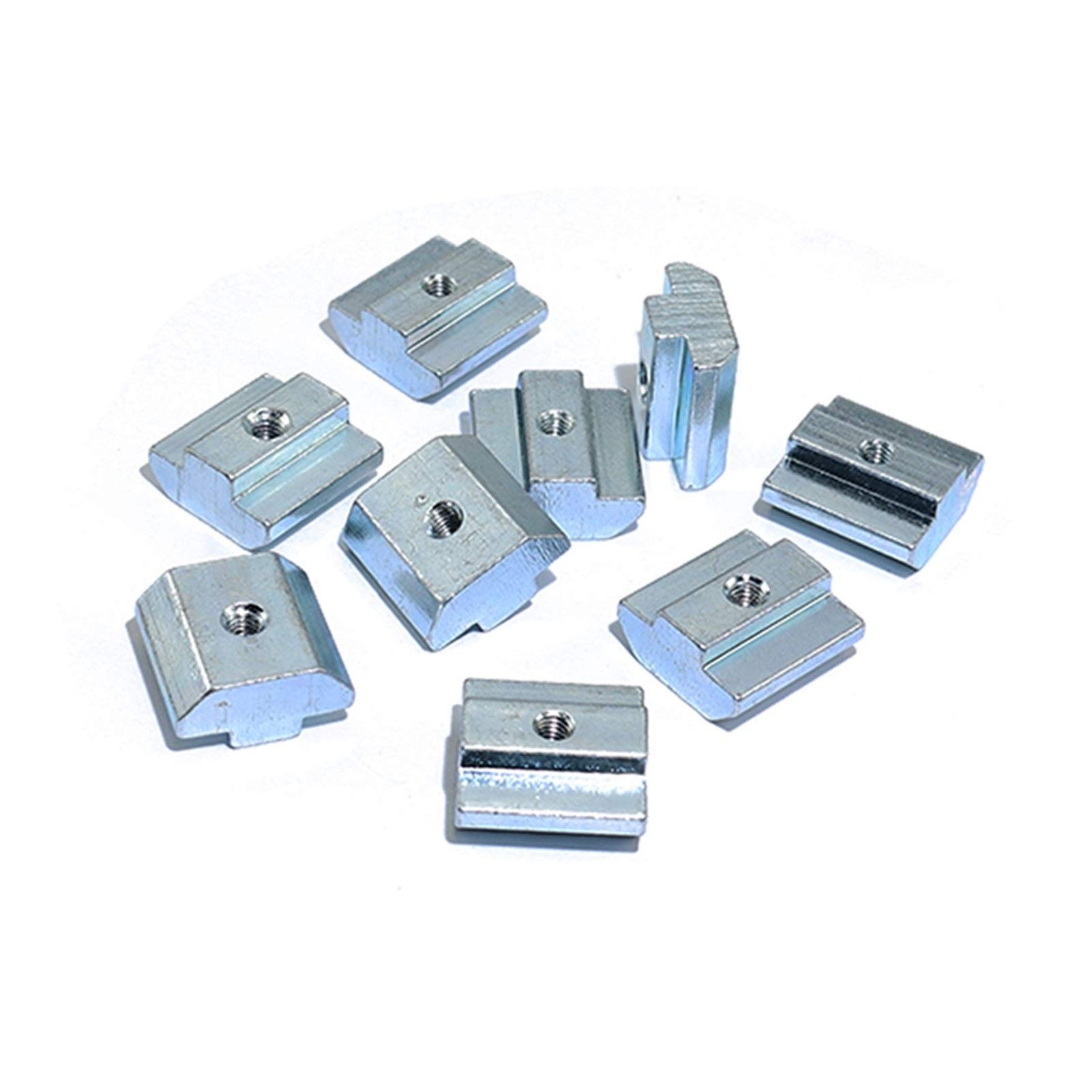 1000pcs 500 unids placa de zinc recubierta M3 M4 M5 ranura T bloque t tuerca deslizante for 2020 Perfil ranura T Tuerca extrusiones de aluminio DUO ER (Size : 20S M4 500PCS)