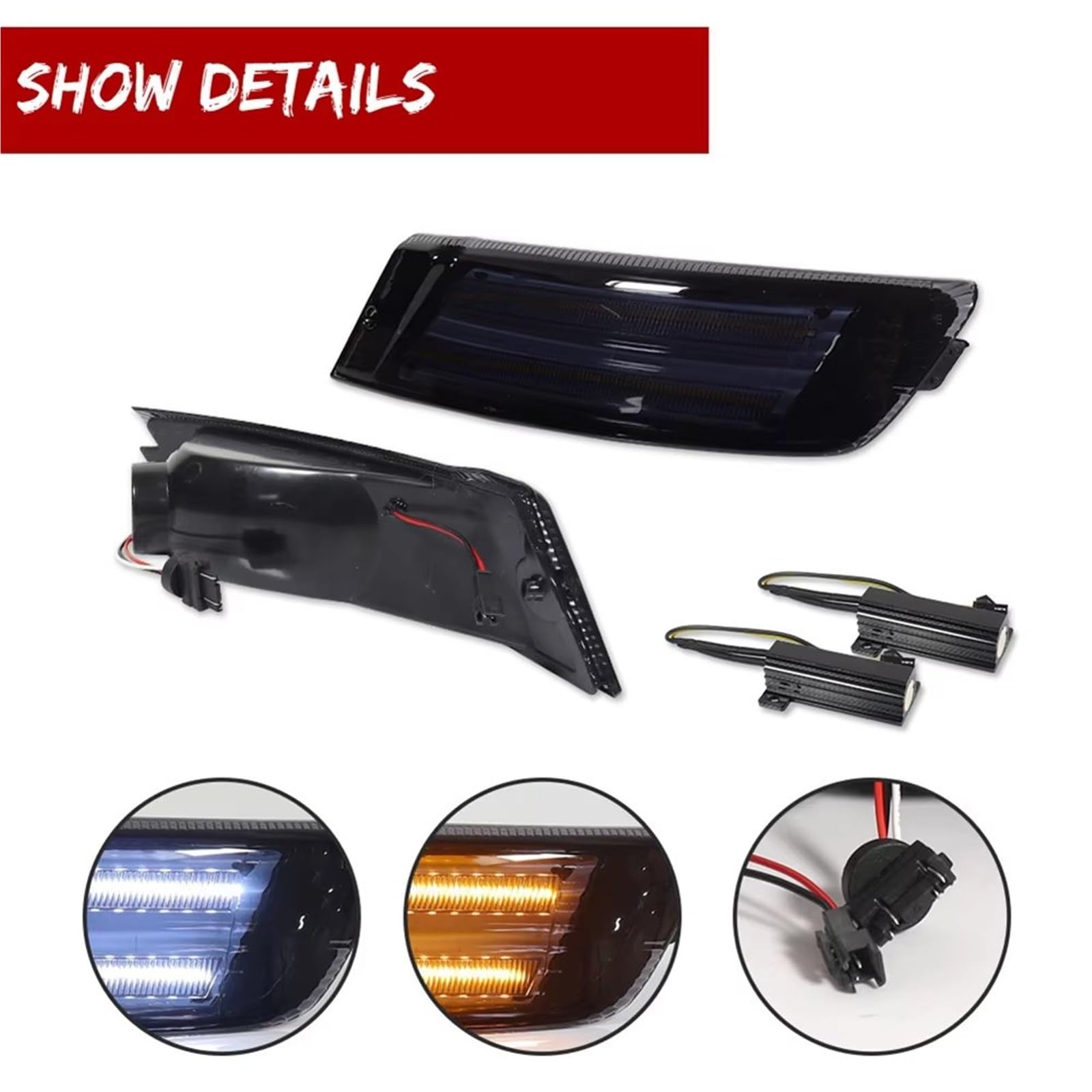 Luces de posición Para Jeep Para Liberty 2005-2007 Parachoques Delantero Coche Esquina Luces LED Blanco DRL Estacionamiento Ámbar Señal Giro 12V Intermitente lateral(Clear Lens)
