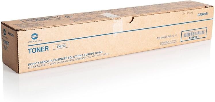 Konica Minolta tn-513 29280pages Black Toner and Laser Toner Black, Konica Minolta, Konica Minolta Bizhub C454, C554, One Piece S, 29280 Pages