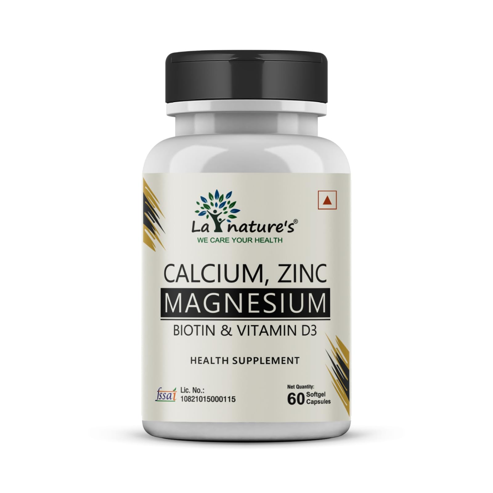 La Nature's Calcium Magnesium Zinc With Biotin & Vitamin D3 - Calcium Citrate 500 Mg And Vitamin D3 400 Iu - Adults - 60 Softgels-image-0