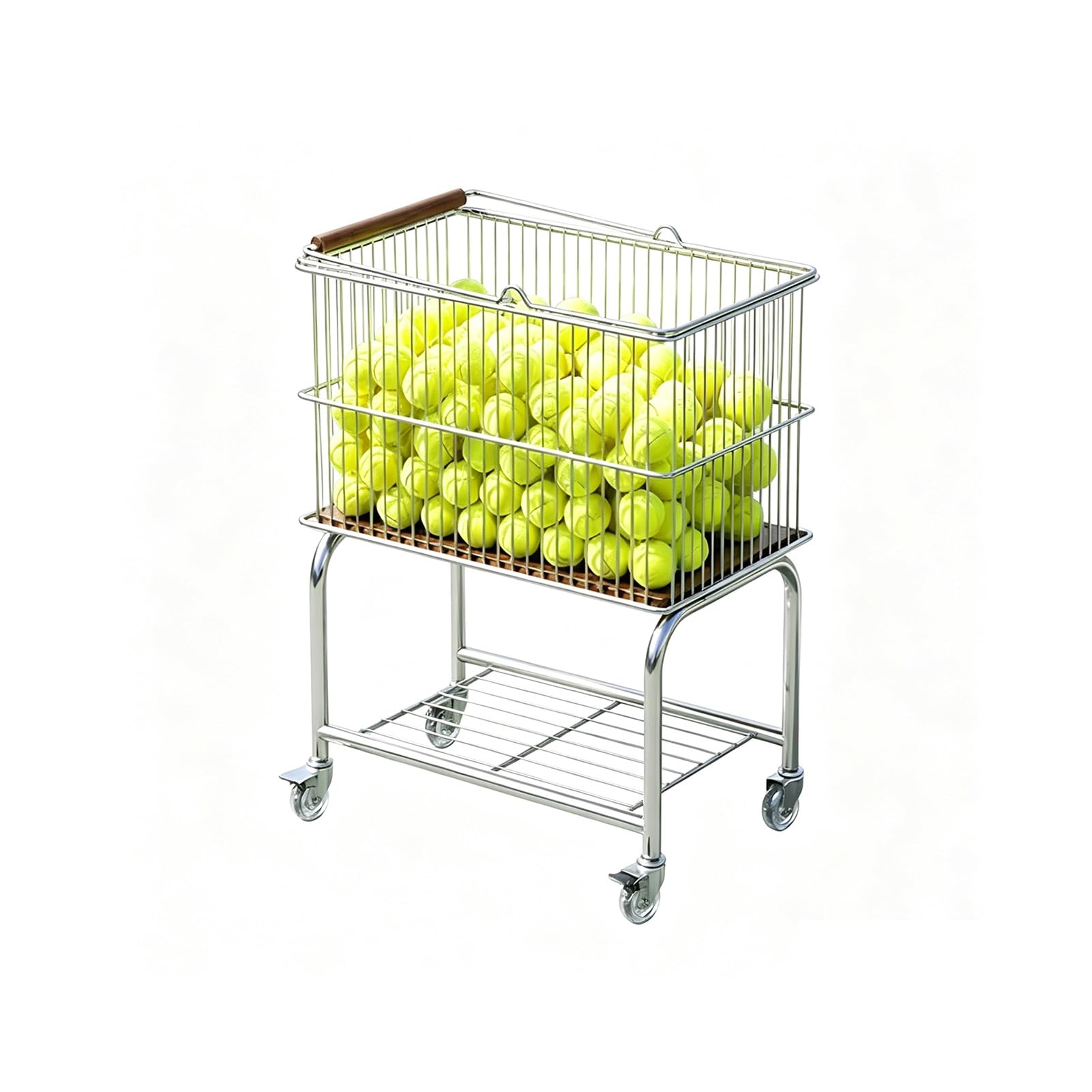 Genérico Carro con Tolva For Pelotas De Tenis, Ruedas | Carro utilitario extra grande con mango de espuma, for almacenamiento de equipos deportivos
